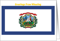 West Virginia - City of Wheeling - Flag - Souvenir Card