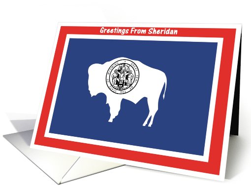 Wyoming - City of Sheridan - Flag - Souvenir card (565516)