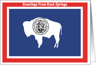 Wyoming - City of Rock Springs - Flag - Souvenir Card