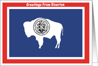 Wyoming - City of Riverton - Flag - Souvenir Card