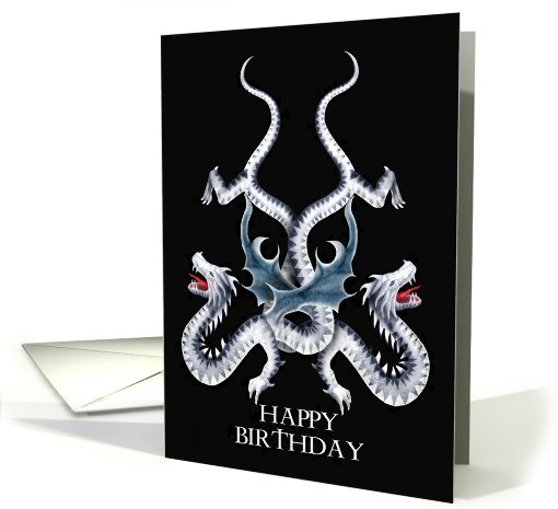 White dragons birthday card (644812)