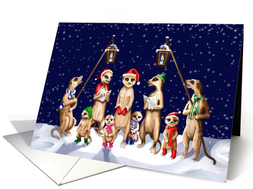 Meerkat Christmas Carol Singers card (989797)