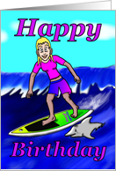 Surfer girl card