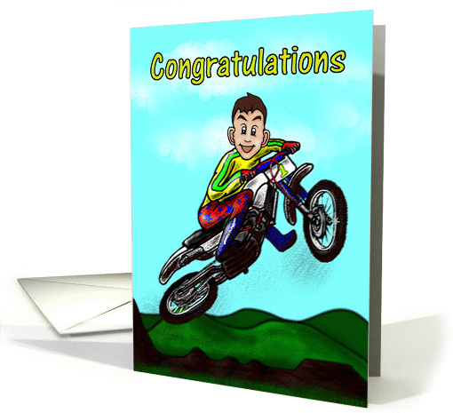Congratulations motor cycle card. card (943432)