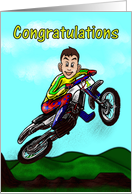 Congratulations motor cycle card. card