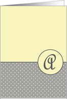 Yellow and Grey Polka Dot Monogram - A card