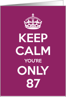 Keep Calm You’re Only 87 Birthday card