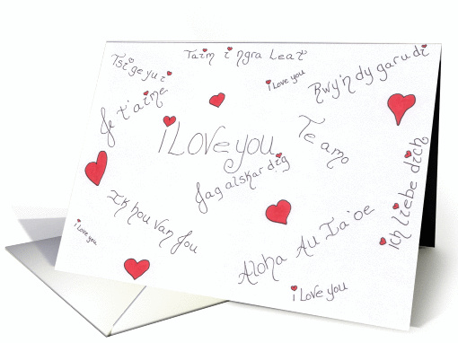 I Love You in Multiple Languages card (550043)