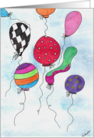 Watercolor Birthday Balloons card