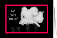 Hey! Wanna make up? - dog nudging cat card