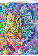 Abstract multicolored cat Blank Note card