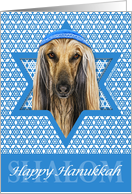 Hanukkah - Star of David - Afghan Dog card