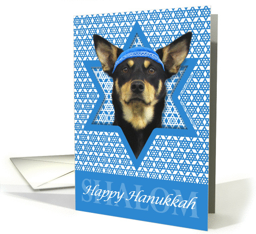 Hanukkah - Star of David - Australian Kelpie Dog card (1101160)