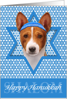 Hanukkah - Star of David - Basenji Dog card