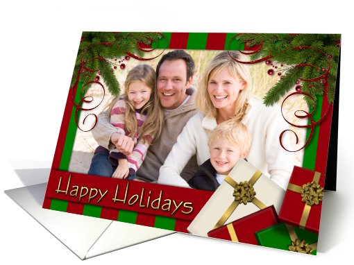Christmas Stripe - Happy Holidays - Photo card (849099)