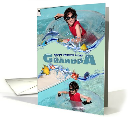 Happy Father's Day Grandpa Seafoam Under the Sea Photo card (928252)