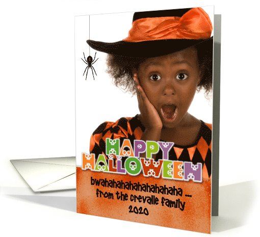 Halloween Skull Letters Orange Photocard card (935925)
