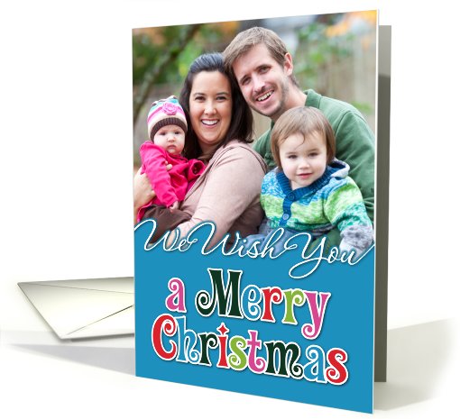 We Wish You a Merry Christmas Blue Photocard card (937885)