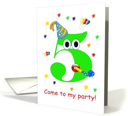5 yr. old Birthday Party Invitaion card (562178)