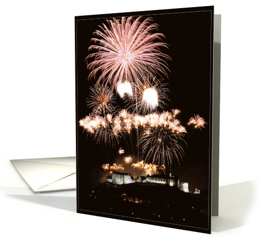 Edinburgh Castle Fireworks card (558445)
