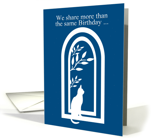 Shared Birthday Cat on Window Silhouette card (1004987)