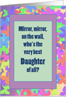 Miss You Daughter Colorful Butterfly Frame with Mirror card