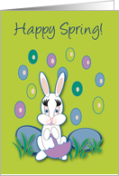 Happy Spring Raining Jelly Beans With White Bunny card