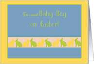 Kids Easter Baby Boy Kissing Easter Bunnies card