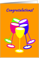 Congratulations Colourful Celebrating Toasting Glasses card