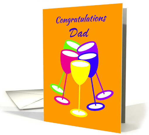 Custom Congratulations Colourful Celebrating Toasting Glasses card