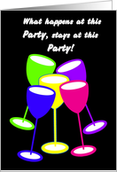 Invitation New Year’s Eve Adult Colourful Toasting Glasses card