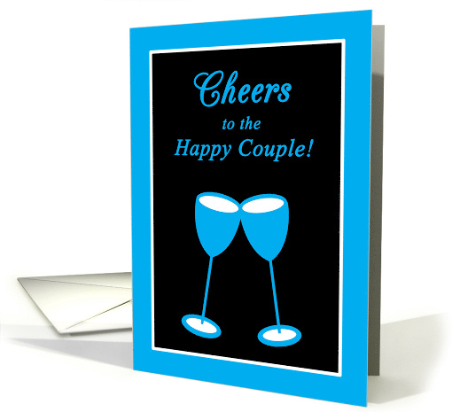 Congratulations Gay Marriage Bright Blue Toasting Glasses card