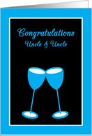 Gay Uncle Marriage Blue Toasting Glasses card