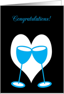 Congratulations Gay Marriage Bright Blue Toasting Glasses card