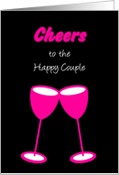 Congratulations Lesbian Wedding Pink Toasting Glasses card