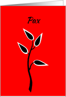Latin Christmas Peace Pax Simple Beautiful Tree Silhouette card