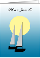 Invitation Gay Wedding Shower Boats Sailing in the Sunlight card