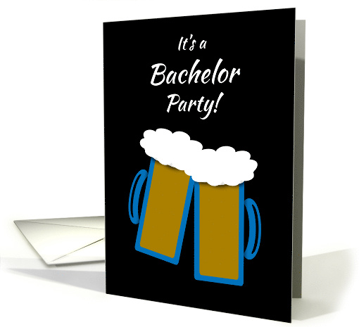 Invitation Gay Bachelor Party Grooms Toasting Beer Mugs card (1144248)
