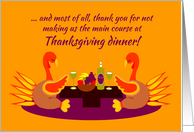 Thanksgiving Humor Praying Thankful Turkeys card
