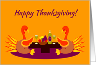 Missing You Thanksgiving Humor Praying Thankful Turkeys card