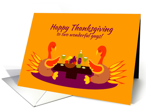 Gay Thanksgiving Humor Praying Thankful Turkeys card (1168376)