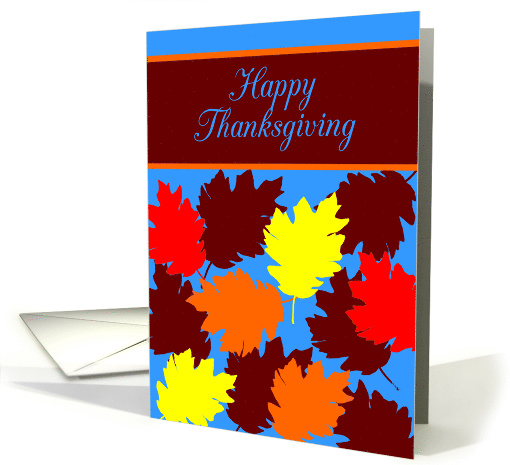 Boss Thanksgiving Autumn Falling Colorful Leaves card (1169342)