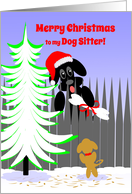 Dog Sitter Christmas Happy Holidays Dog Santa with Bone card