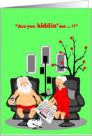 Boss Christmas Humor Lazy Beer drinking Santa card