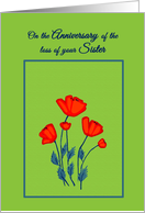 Sister Remembrance Death Anniversary f Beautiful Red Poppy Flowers card