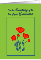 Remembrance Death Anniversary Loss of Grandmother Beautiful Red Poppy Flowers card