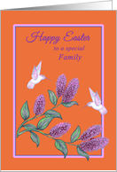 Easter for Family White Hummingbirds on Lilac Tree card