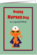 Nurses Day Custom Mother Cute Kitty Cat Nurse card