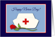 Nurses Day Female Nurses Cap with Red Rose Illustration card