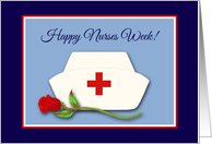 Nurses Week for Healthcare Business Nurses Cap w Red Rose Illustration card